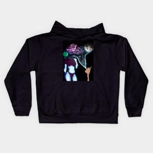 space woman in galactic clouds Kids Hoodie